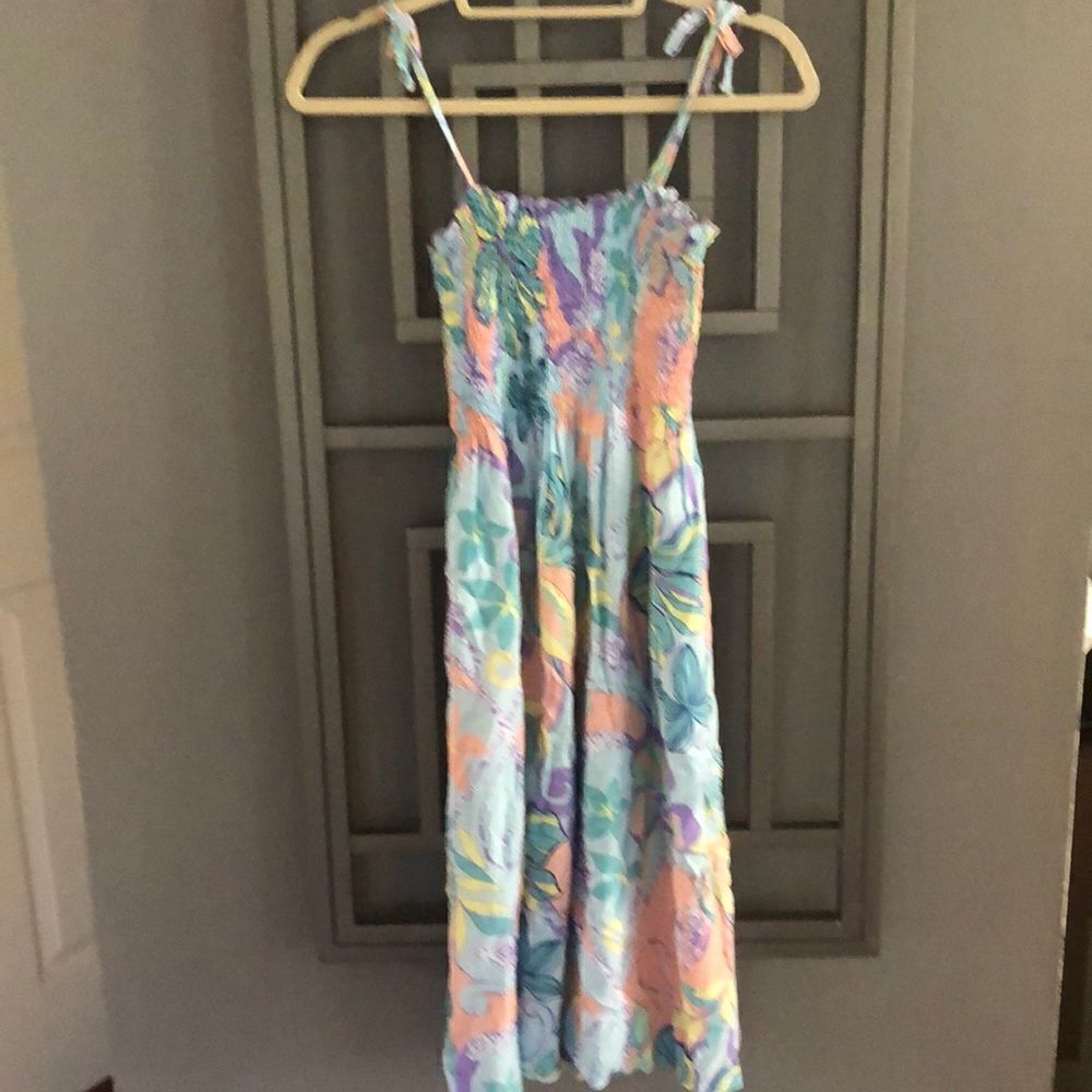Vintage Shannon Marie made in Hawaii floral Hawaiian dress cotton.Size L